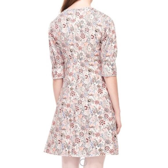 Rebecca Taylor Floral Lotus Print Cottagecore Mini Dress Size Large Gently Used - Picture 5 of 13